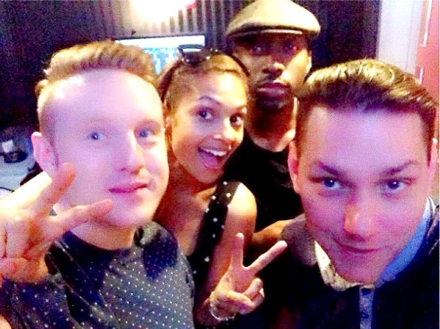 Alesha Dixon with the Audiofreaks team at Galactic Studios