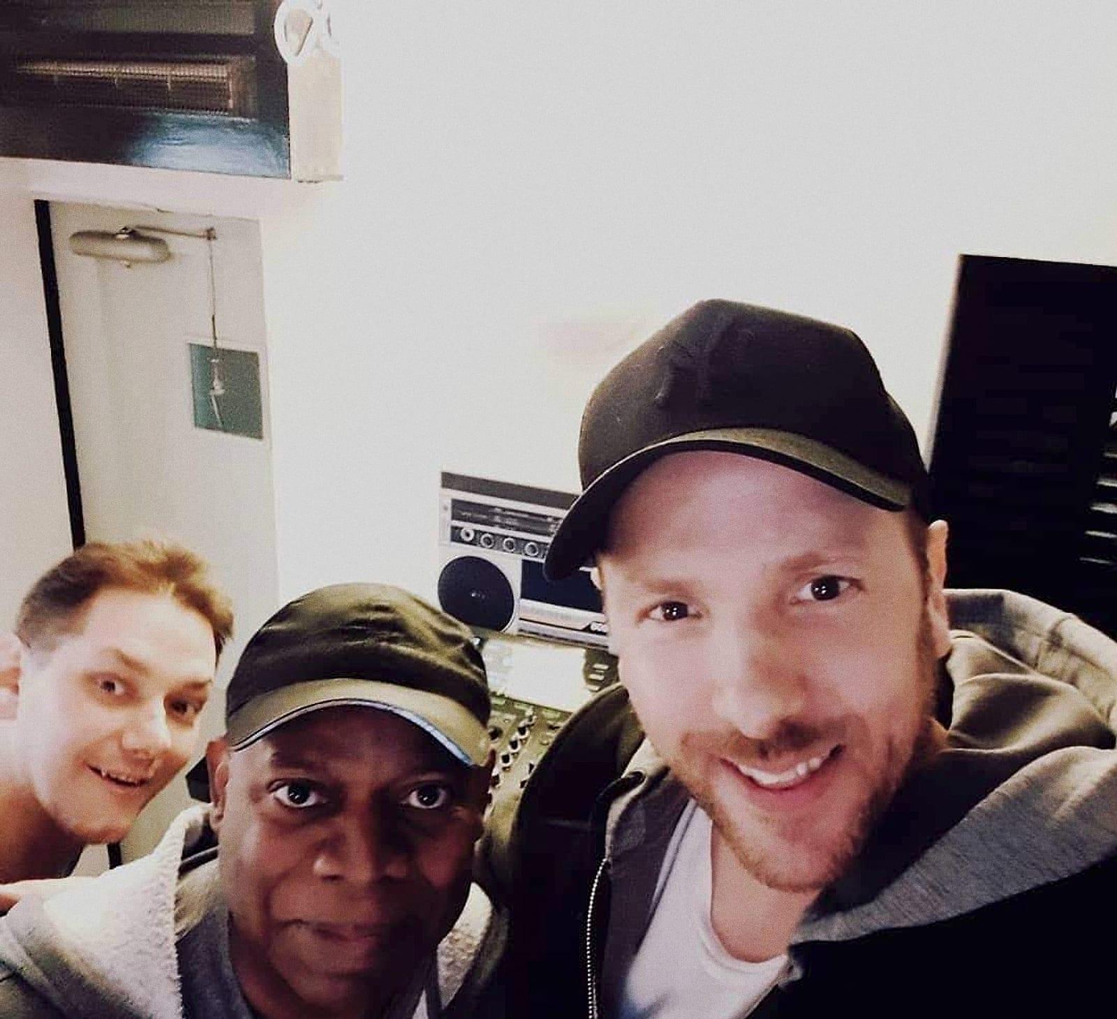 Warren, Joe Smooth and Matt squeezed into a studio selfie